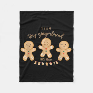 Team Kleine Kerst Gingerbread Nicu Bemanning Verpl Fleece Deken