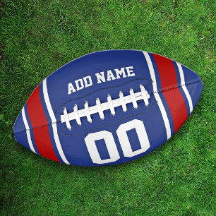 Team Kleuren Blauw en Rood Gepersonaliseerd American Football