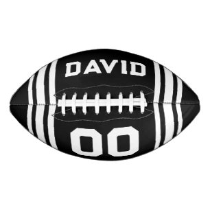 Team Kleuren Zwart-wit met Naam en Nummer American Football