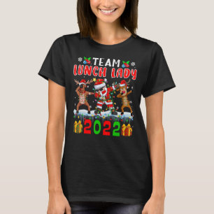 Team Lunch Lady 2022 kerstlampjes Dabbing Rein T-shirt