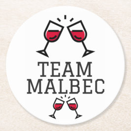 Team Malbec-Onderzetters Ronde Kartonnen Onderzetter