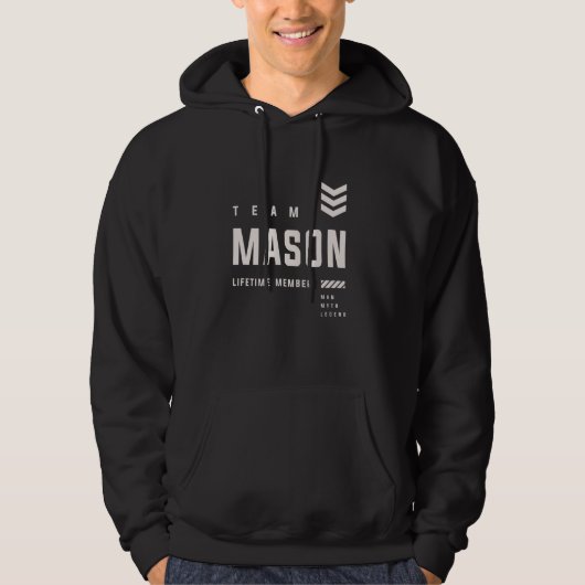 Team Mason Levenslang Lid Grappige Naam Mason Hoodie (Voorkant)