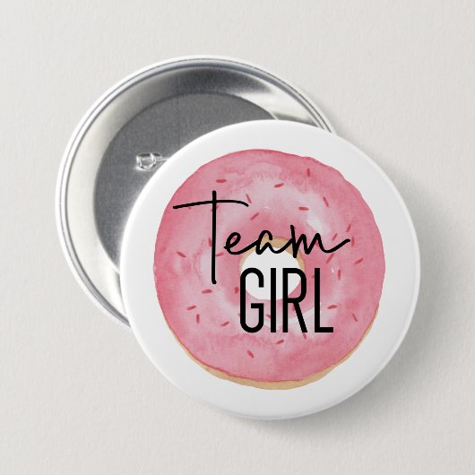Team Meisje Geslacht onthullen pinnen Ronde Button 7,6 Cm (Voorkant /achterkant)