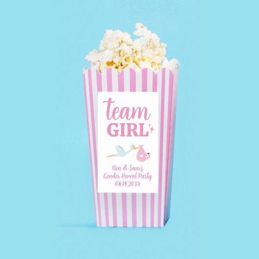 Team Meisje Roze Geslacht Onthullen Party Custom P Rechthoekige Sticker