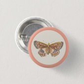 Team Meisje Roze Vlinder Button (Voorkant /achterkant)