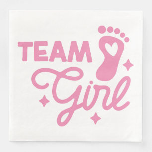 Team Meisje Schattige Meisje Baby shower Papier Se Servet