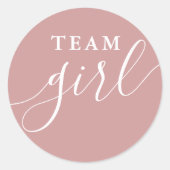 Team Meisje Stof Roze Roze Geslacht Reveal Stemmen Ronde Sticker (Voorkant)