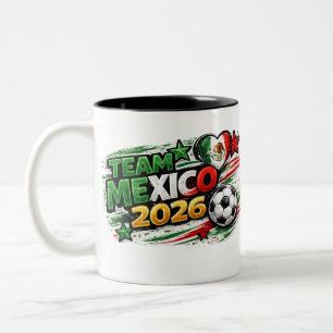 TEAM MEXICO 2026 Fan Mexicaanse trots voetb Tweekleurige Koffiemok