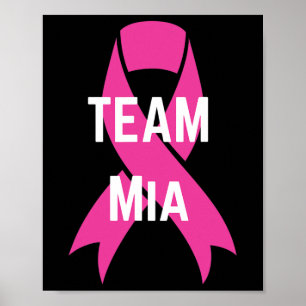 Team MIA gepersonaliseerd borstkankerondersteunend Poster
