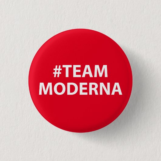 Team Moderna Covid Badge Pin Button Vaccine (Voorkant)