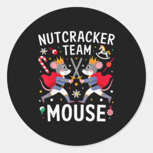 Team Muis Notenkraker Shirt Kerst Dans Grappig Ronde Sticker