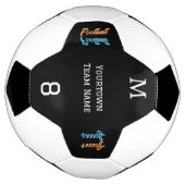 Team Naam Nummer Monogrammed Modern Stijlvol Voetbal (Gedraaid)