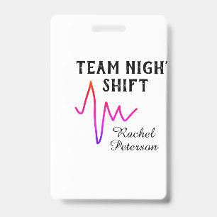 Team nachtdienst verpleegster dokter medisch naam badge