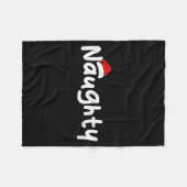 Team Naughty Funny Christmas Couple Matching Team Fleece Deken (Voorkant (Horizontaal))