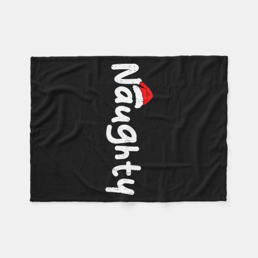 Team Naughty Funny Christmas Couple Matching Team Fleece Deken (Voorkant (Horizontaal))