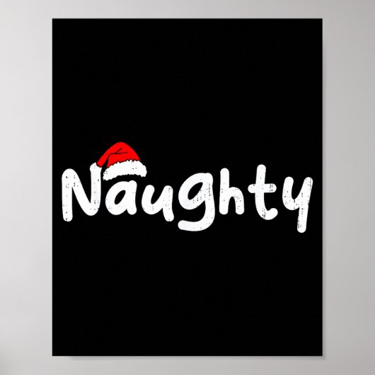Team Naughty Funny Christmas Couple Matching Team Poster (Voorkant)