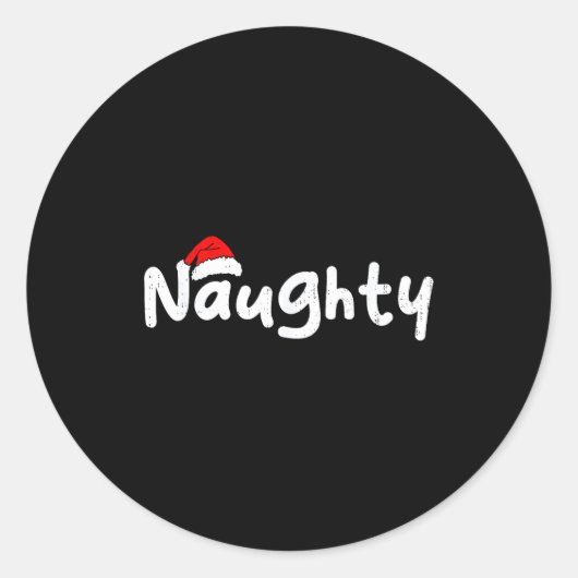 Team Naughty Funny Christmas Couple Matching Team Ronde Sticker (Voorkant)