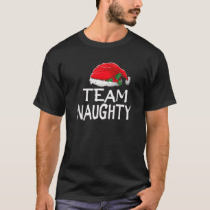 Team Naughty Funny Kerstpyjamas Santa Claus M T-shirt
