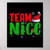 Team Naughty Nice Santa Hat Funny Christmas Matchi Poster (Voorkant)