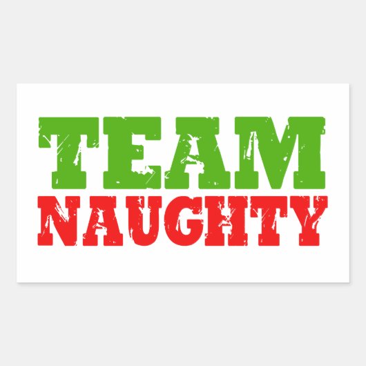 TEAM NAUGHTY RECHTHOEKIGE STICKER (Voorkant)