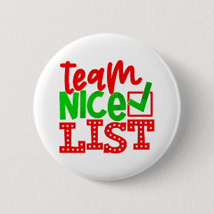 Team Nice List - Christmas Design-56587 Ronde Button 5,7 Cm