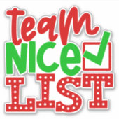 Team Nice List - Christmas Design-56587 Sticker (Voorkant)