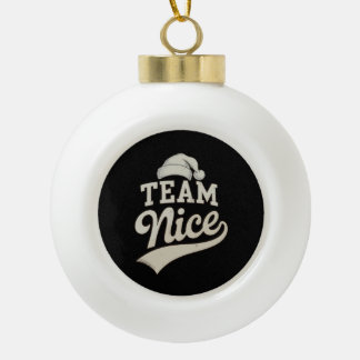 Team Nice Santa Hat Christmas Xmas Matching Family Keramische Bal Ornament