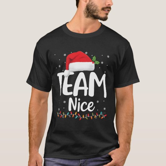 Team Nice Shirt Funny Naughty Nice Kerstkerst (Voorkant)
