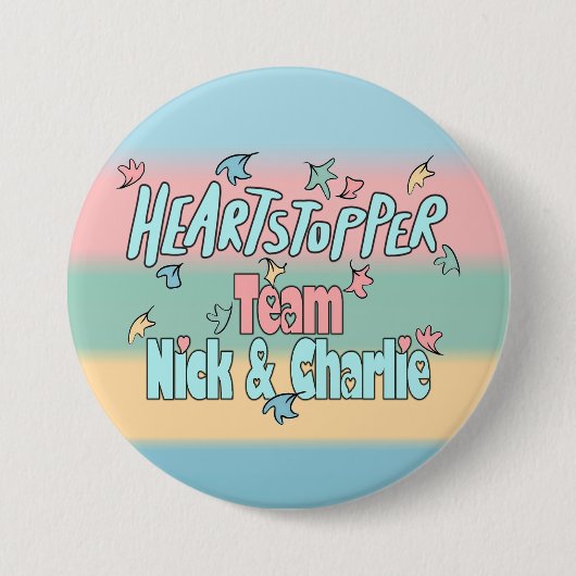Team Nick en Charlie kleurrijk Ronde Button 7,6 Cm (Voorkant)