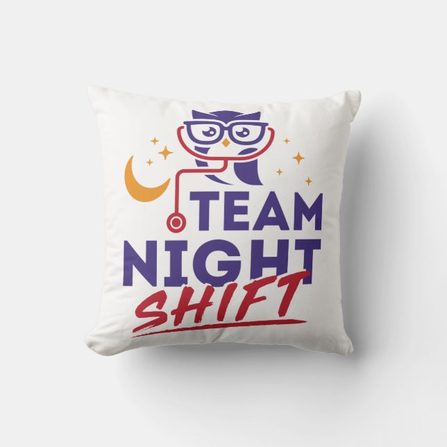 Team Night Shift Hospital Doctor Nurse Personeel Kussen (Voorkant)