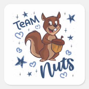 Team Nuts Gender onthult party Blue Boy Vierkante Sticker