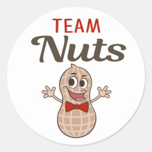 Team Nuts met rode boog stropdas gender onthullen Ronde Sticker