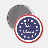 Team Obama Blue Circle Patriottic Magnets Magneet (Voorkant / Achterkant)