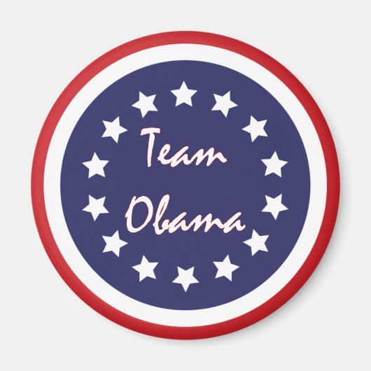 Team Obama Blue Circle Patriottic Magnets Magneet (Voorkant)