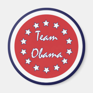 Team Obama Red Circle Magnets Magneet