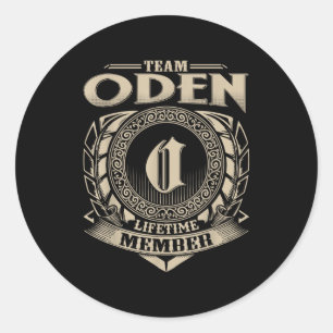 Team Oden Levenslang Lid Grappige Oden Familienaam Ronde Sticker