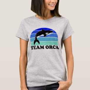 Team Orca - Walvis Orka's Zee Oceaan Retro Zonsond T-shirt