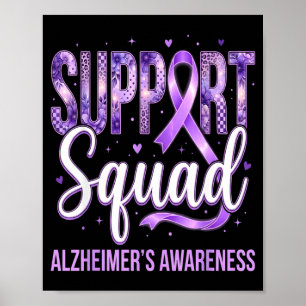 Team paarse lint squad steunteam alzheimer poster
