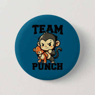 Team pakt stevige baby aap knuffel speelgoed meme ronde button 5,7 cm