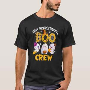Team Paraprofessional Boo Crew Halloween Witch Pet T-shirt