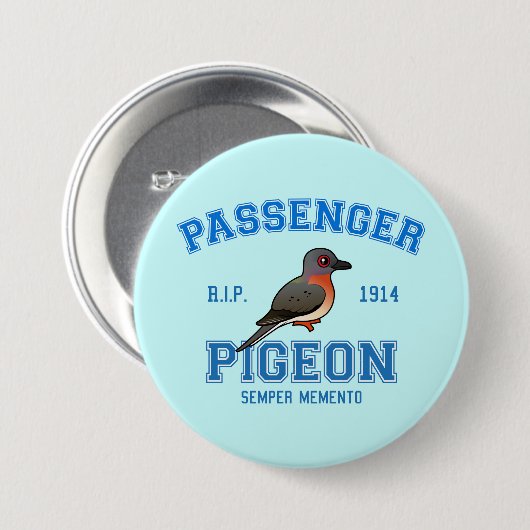 Team Passenger Pigeon Ronde Button 7,6 Cm (Voorkant /achterkant)