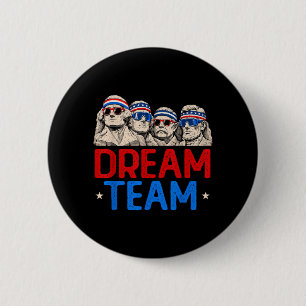 Team Patriottische Presidenten Mount Amerikaans Us Ronde Button 5,7 Cm
