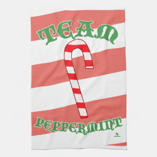 Team Pepermunt Grappig Kerstmis Mint Vreugde Theedoek