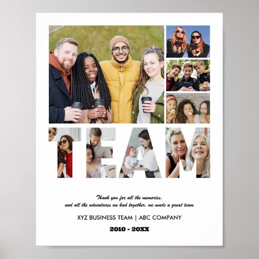 Team Photo Collage Collage Afscheidsfeest Poster (Voorkant)