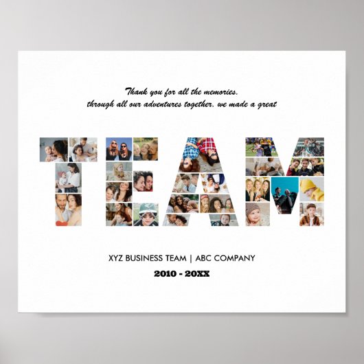 Team Photo Collage Collega Afscheidsfeest Poster (Voorkant)