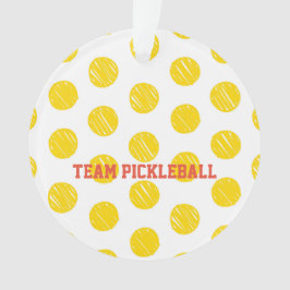 TEAM PICKLEBALL Modern Sports Fun Balls Ornament