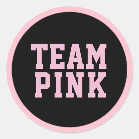 TEAM PINK Genre Révélation Bébé Douche Étiquettes  (Devant)