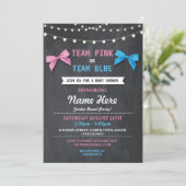 Team Pink or Blue Baby shower Invitation de la rév (Debout devant)