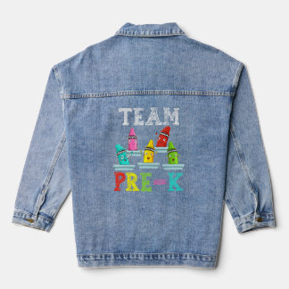 Team pre-k Cute Crayons Kinder jongens meisjes ter Denim Jacket