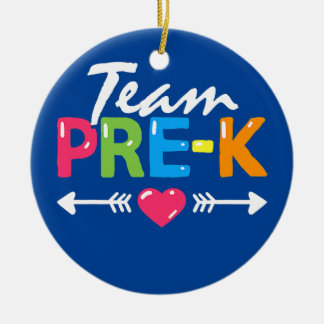 Team Pre-k Pre-school leraar student terug naar Keramisch Ornament